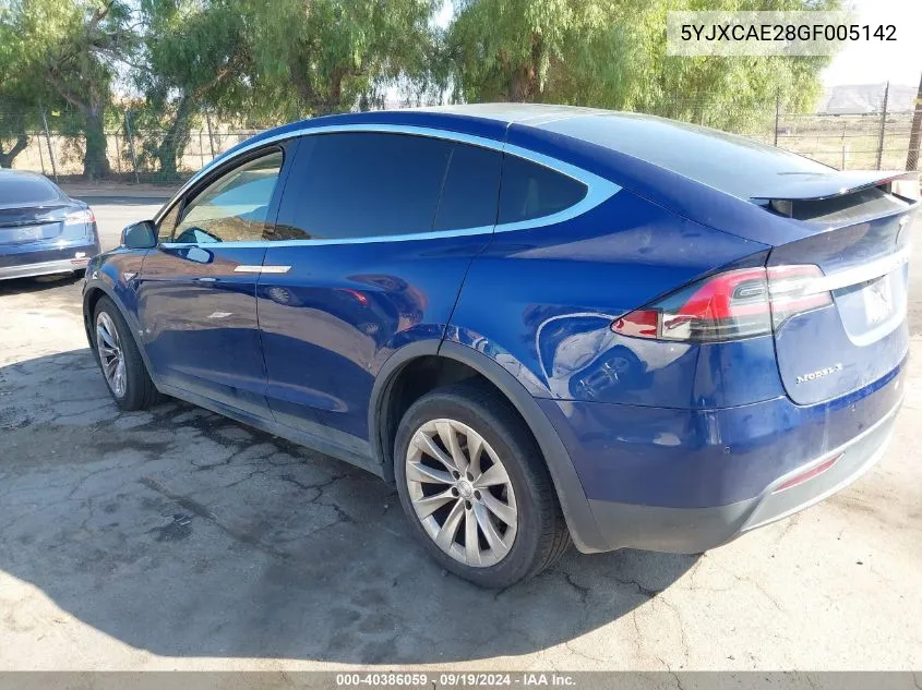 2016 Tesla Model X 60D/70D/75D/90D VIN: 5YJXCAE28GF005142 Lot: 40386059