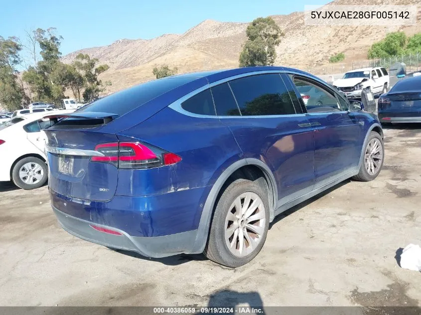 2016 Tesla Model X 60D/70D/75D/90D VIN: 5YJXCAE28GF005142 Lot: 40386059