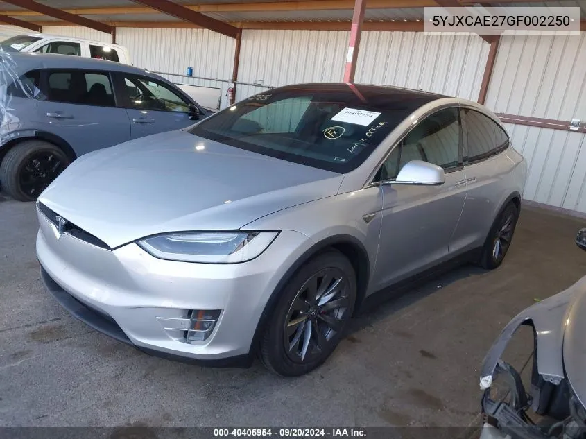 5YJXCAE27GF002250 2016 Tesla Model X 60D/70D/75D/90D