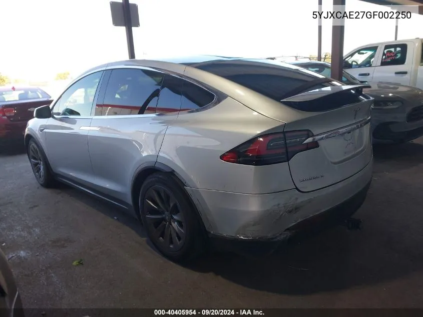 5YJXCAE27GF002250 2016 Tesla Model X 60D/70D/75D/90D