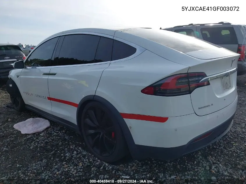 5YJXCAE41GF003072 2016 Tesla Model X 60D/P100D/P90D