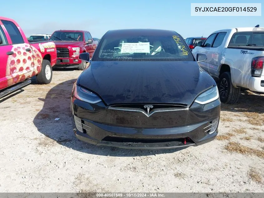 2016 Tesla Model X 60D/70D/75D/90D VIN: 5YJXCAE20GF014529 Lot: 40507589