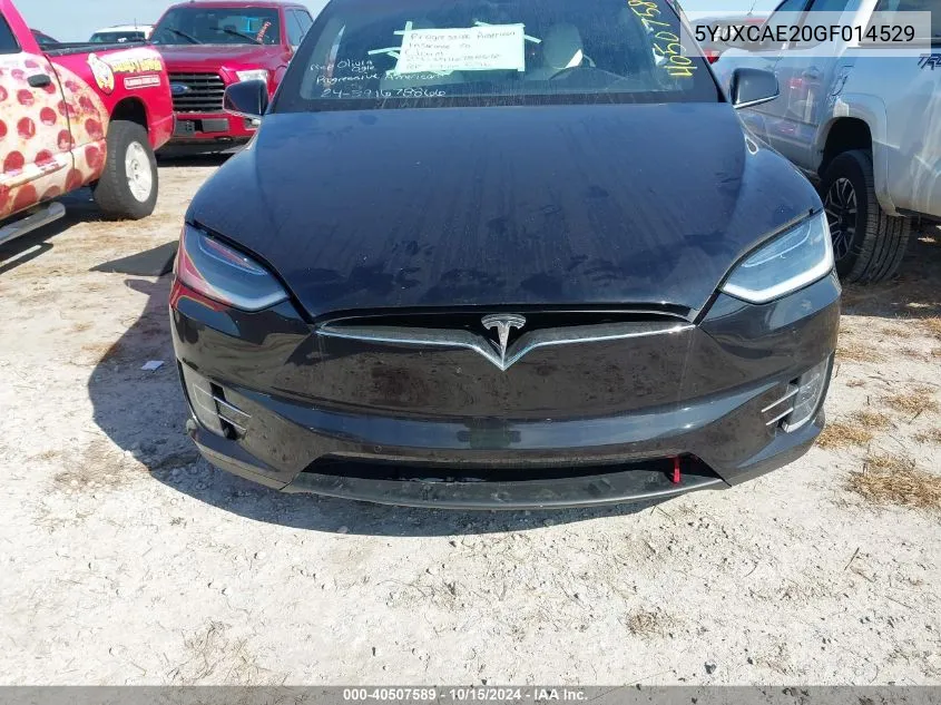 2016 Tesla Model X 60D/70D/75D/90D VIN: 5YJXCAE20GF014529 Lot: 40507589