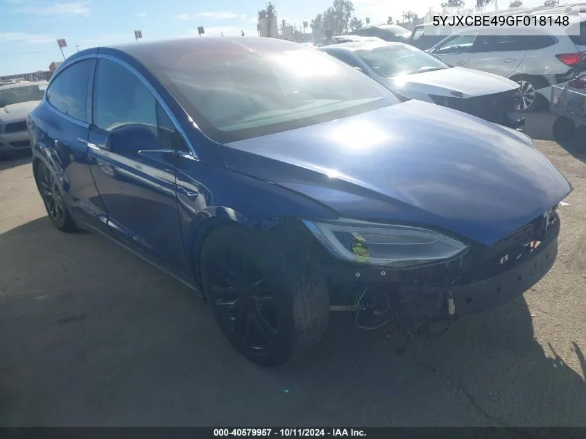 2016 Tesla Model X 75D/P100D/P90D VIN: 5YJXCBE49GF018148 Lot: 40579957