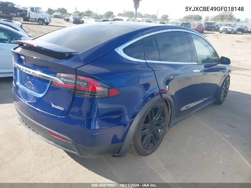 5YJXCBE49GF018148 2016 Tesla Model X 75D/P100D/P90D