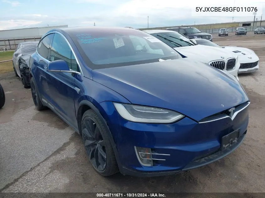 2016 Tesla Model X 75D/P100D/P90D VIN: 5YJXCBE48GF011076 Lot: 40711671