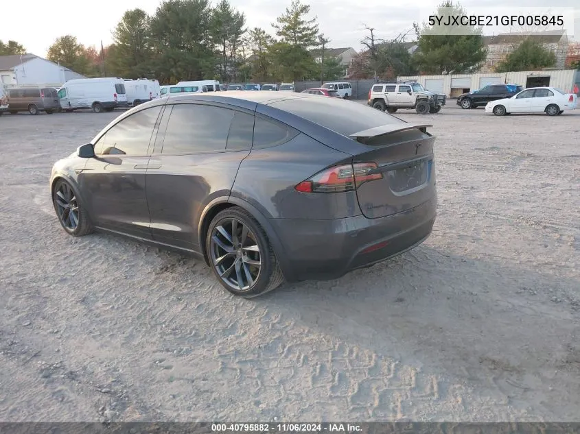 2016 Tesla Model X 60D/70D/75D/90D/P100D VIN: 5YJXCBE21GF005845 Lot: 40795882