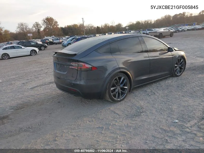 2016 Tesla Model X 60D/70D/75D/90D/P100D VIN: 5YJXCBE21GF005845 Lot: 40795882