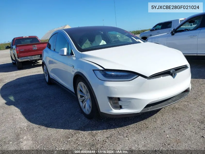 2016 Tesla Model X 60D/70D/75D/90D/P100D VIN: 5YJXCBE28GF021024 Lot: 40886649