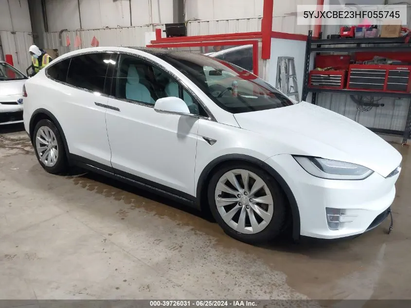 2017 Tesla Model X 100D/75D/90D VIN: 5YJXCBE23HF055745 Lot: 39726031