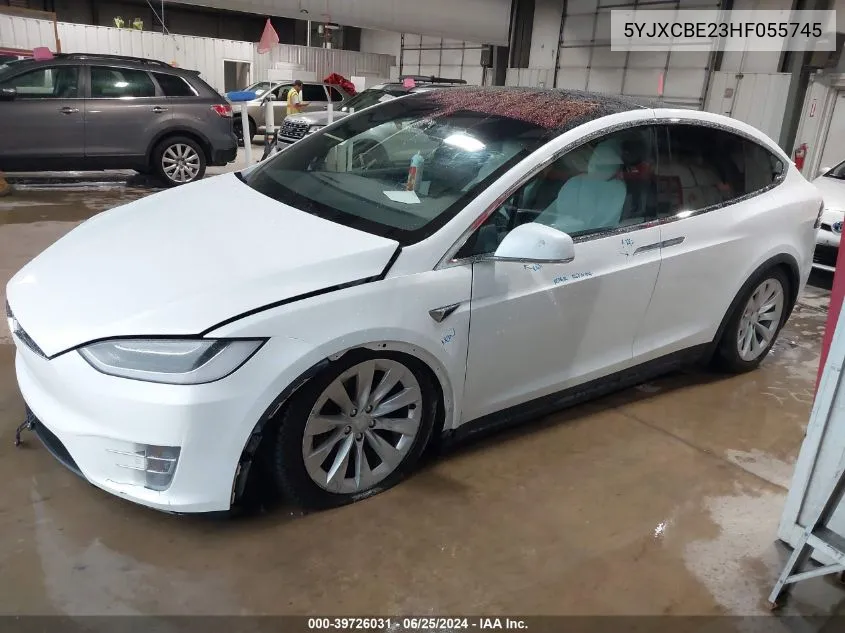 2017 Tesla Model X 100D/75D/90D VIN: 5YJXCBE23HF055745 Lot: 39726031