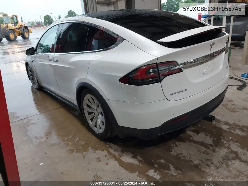 2017 Tesla Model X 100D/75D/90D VIN: 5YJXCBE23HF055745 Lot: 39726031