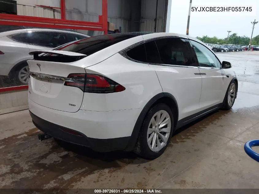 2017 Tesla Model X 100D/75D/90D VIN: 5YJXCBE23HF055745 Lot: 39726031