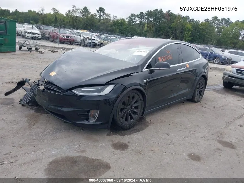 2017 Tesla Model X 100D/75D/90D VIN: 5YJXCDE28HF051976 Lot: 40307068