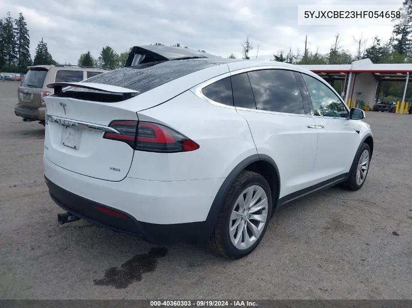 2017 Tesla Model X 100D/75D/90D VIN: 5YJXCBE23HF054658 Lot: 40360303