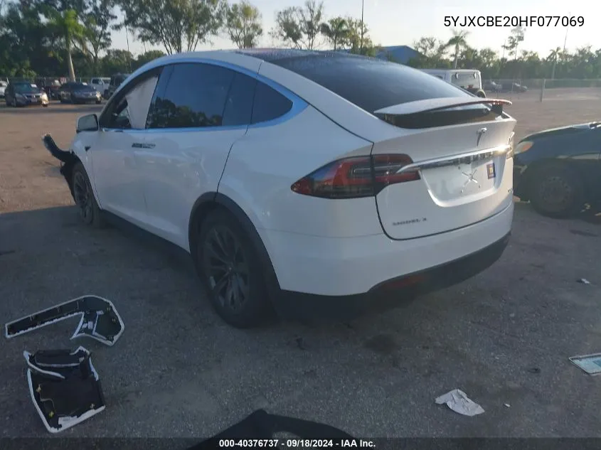 2017 Tesla Model X VIN: 5YJXCBE20HF077069 Lot: 40376737