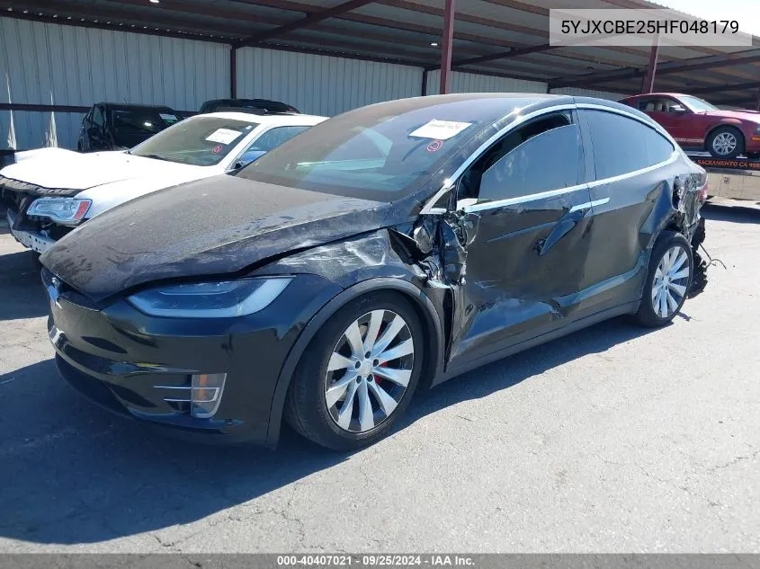 2017 Tesla Model X 100D/75D/90D VIN: 5YJXCBE25HF048179 Lot: 40407021