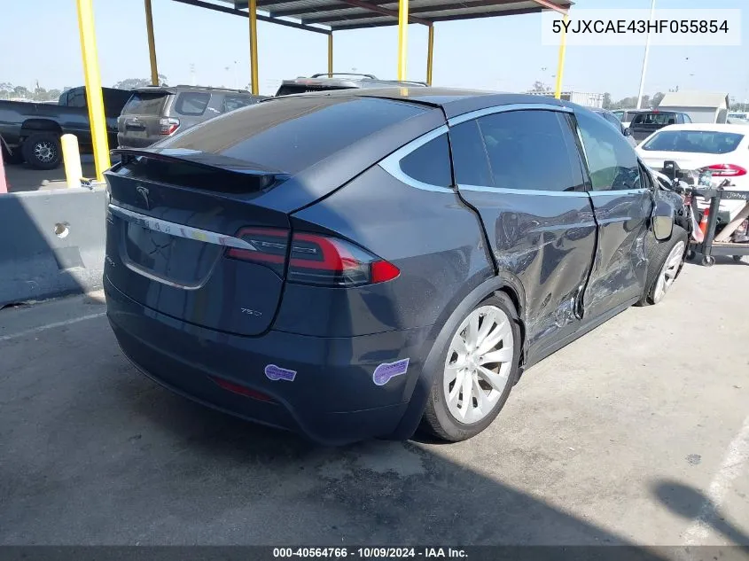 2017 Tesla Model X VIN: 5YJXCAE43HF055854 Lot: 40564766