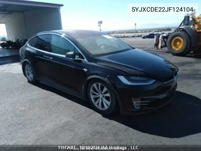 2018 Tesla Model X VIN: 5YJXCDE22JF124104 Lot: 11972687