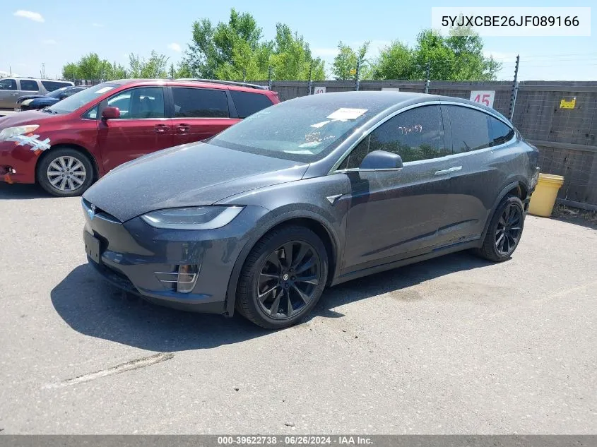 2018 Tesla Model X 100D/75D/P100D VIN: 5YJXCBE26JF089166 Lot: 39622738