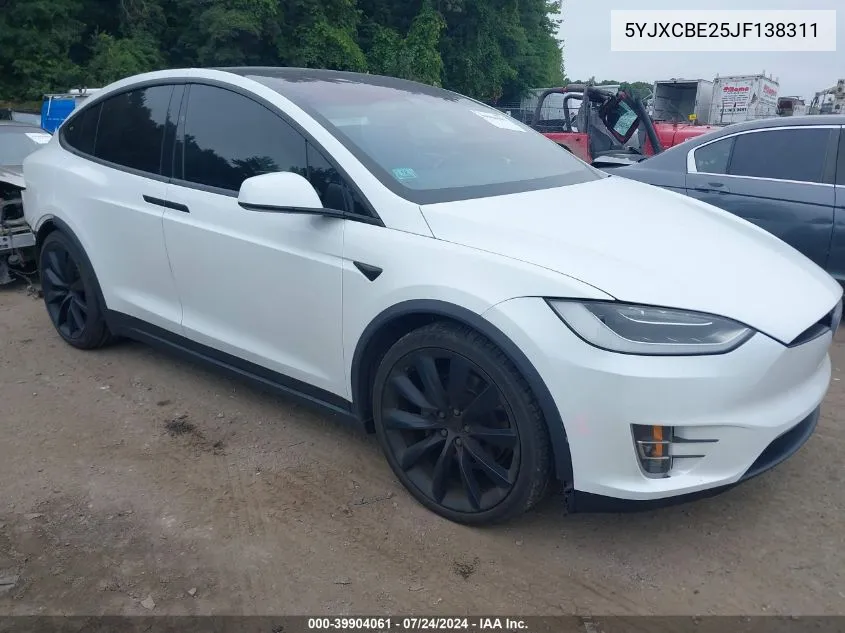 2018 Tesla Model X 100D/75D/P100D VIN: 5YJXCBE25JF138311 Lot: 39904061