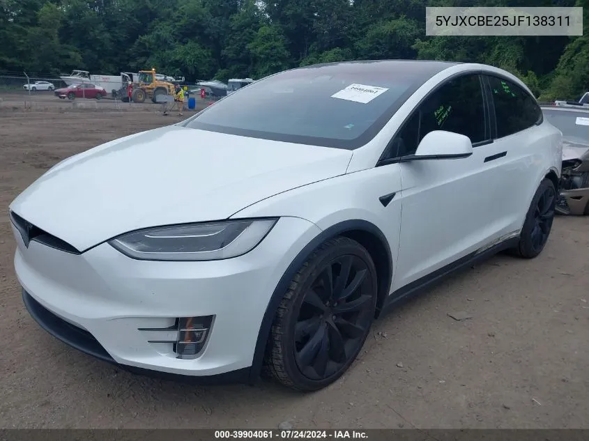 2018 Tesla Model X 100D/75D/P100D VIN: 5YJXCBE25JF138311 Lot: 39904061