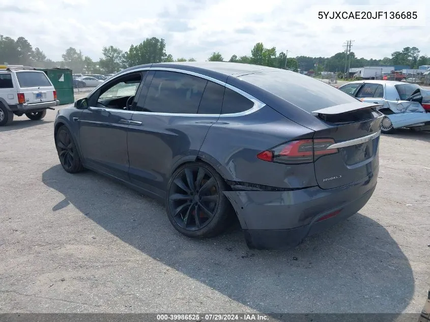 5YJXCAE20JF136685 2018 Tesla Model X 100D/75D/P100D