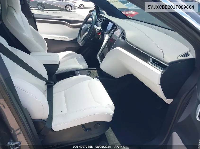 2018 Tesla Model X 100D/75D/P100D VIN: 5YJXCBE20JF089664 Lot: 40077658