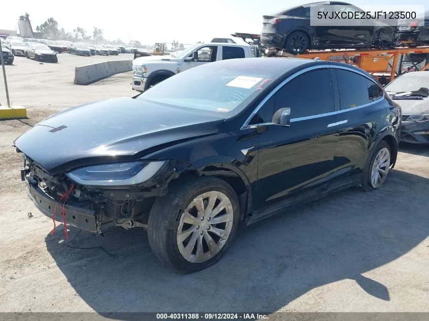 2018 Tesla Model X 100D/75D/P100D VIN: 5YJXCDE25JF123500 Lot: 40311388