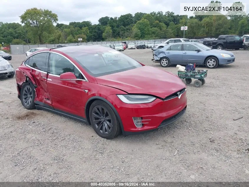 2018 Tesla Model X 100D/75D/P100D VIN: 5YJXCAE2XJF104164 Lot: 40352805