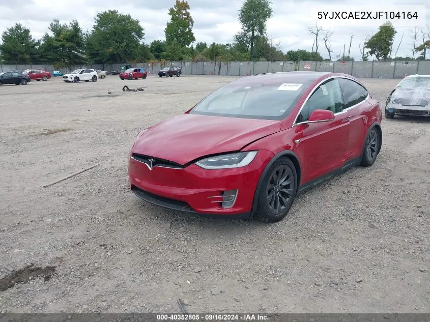 2018 Tesla Model X 100D/75D/P100D VIN: 5YJXCAE2XJF104164 Lot: 40352805