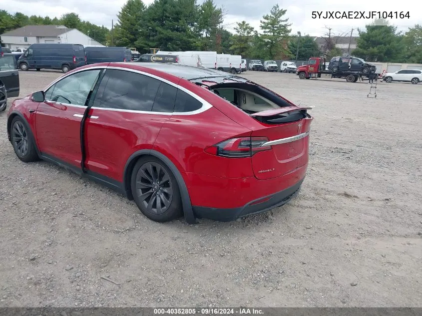 2018 Tesla Model X 100D/75D/P100D VIN: 5YJXCAE2XJF104164 Lot: 40352805