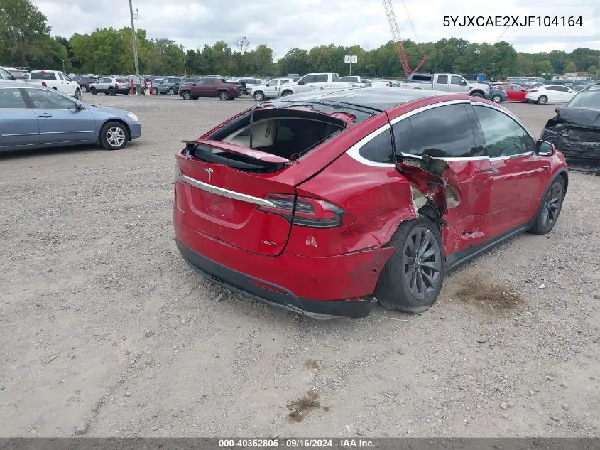 2018 Tesla Model X 100D/75D/P100D VIN: 5YJXCAE2XJF104164 Lot: 40352805