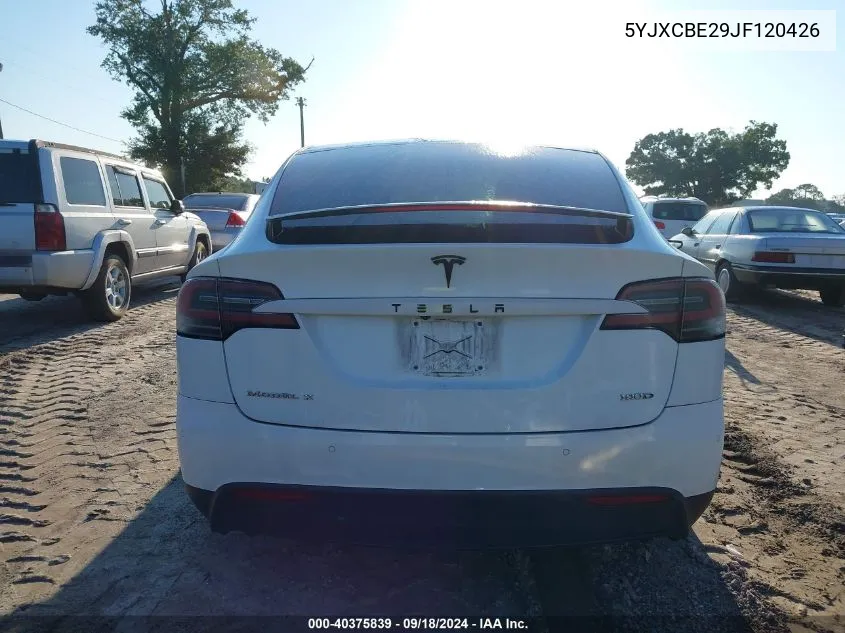 2018 Tesla Model X VIN: 5YJXCBE29JF120426 Lot: 40375839