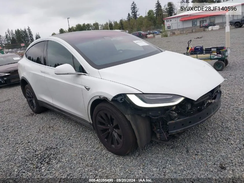 2018 Tesla Model X 100D/75D/P100D VIN: 5YJXCDE28JF140596 Lot: 40395490