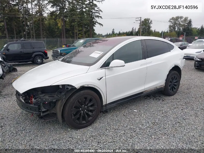 2018 Tesla Model X 100D/75D/P100D VIN: 5YJXCDE28JF140596 Lot: 40395490