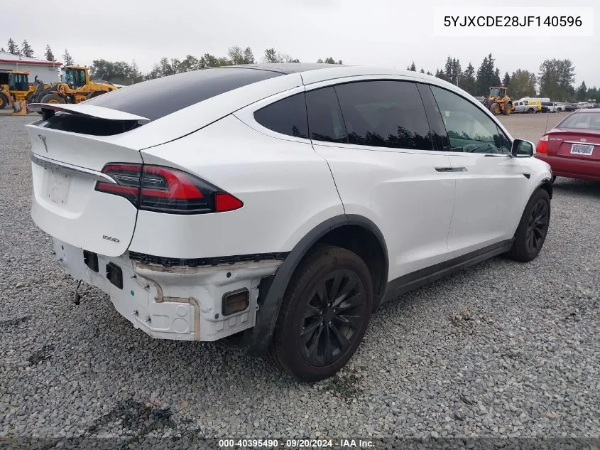 2018 Tesla Model X 100D/75D/P100D VIN: 5YJXCDE28JF140596 Lot: 40395490