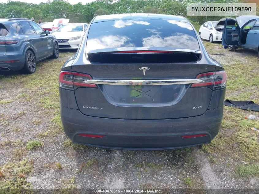 2018 Tesla Model X VIN: 5YJXCDE26JF109590 Lot: 40478315