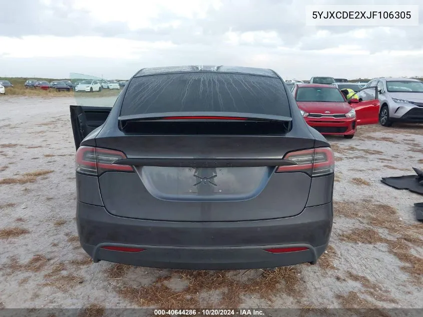 2018 Tesla Model X 100D/75D/P100D VIN: 5YJXCDE2XJF106305 Lot: 40910364