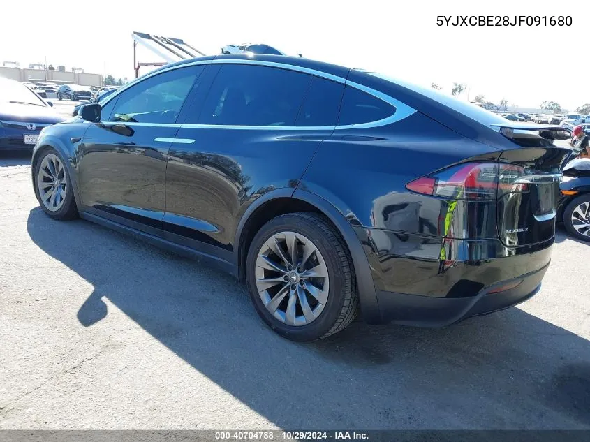 2018 Tesla Model X 100D/75D/P100D VIN: 5YJXCBE28JF091680 Lot: 40704788