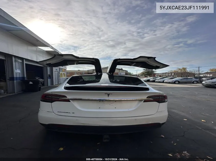 2018 Tesla Model X 100D/75D/P100D VIN: 5YJXCAE23JF111991 Lot: 40758854