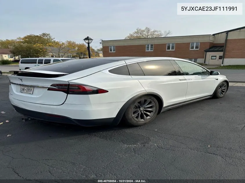 2018 Tesla Model X 100D/75D/P100D VIN: 5YJXCAE23JF111991 Lot: 40758854