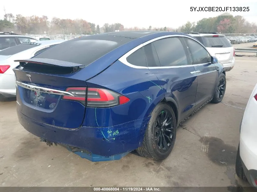 2018 Tesla Model X 100D/75D/P100D VIN: 5YJXCBE20JF133825 Lot: 40868004