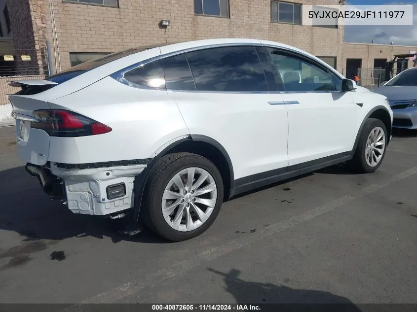 2018 Tesla Model X 100D/75D/P100D VIN: 5YJXCAE29JF111977 Lot: 40872605