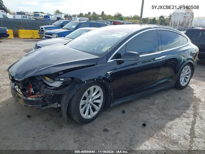 2018 Tesla Model X 100D/75D/P100D VIN: 5YJXCBE21JF140508 Lot: 40894540