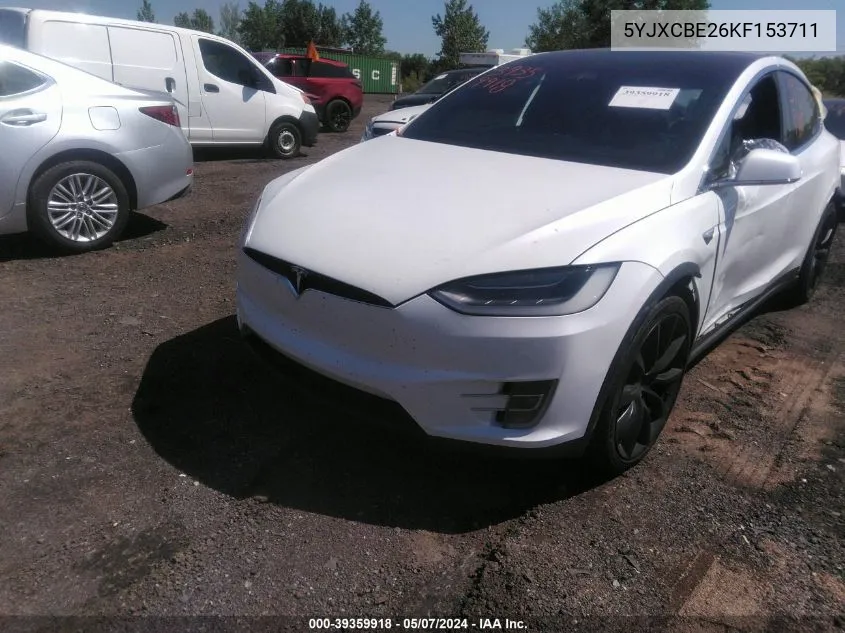 2019 Tesla Model X 100D/75D/Long Range VIN: 5YJXCBE26KF153711 Lot: 39359918