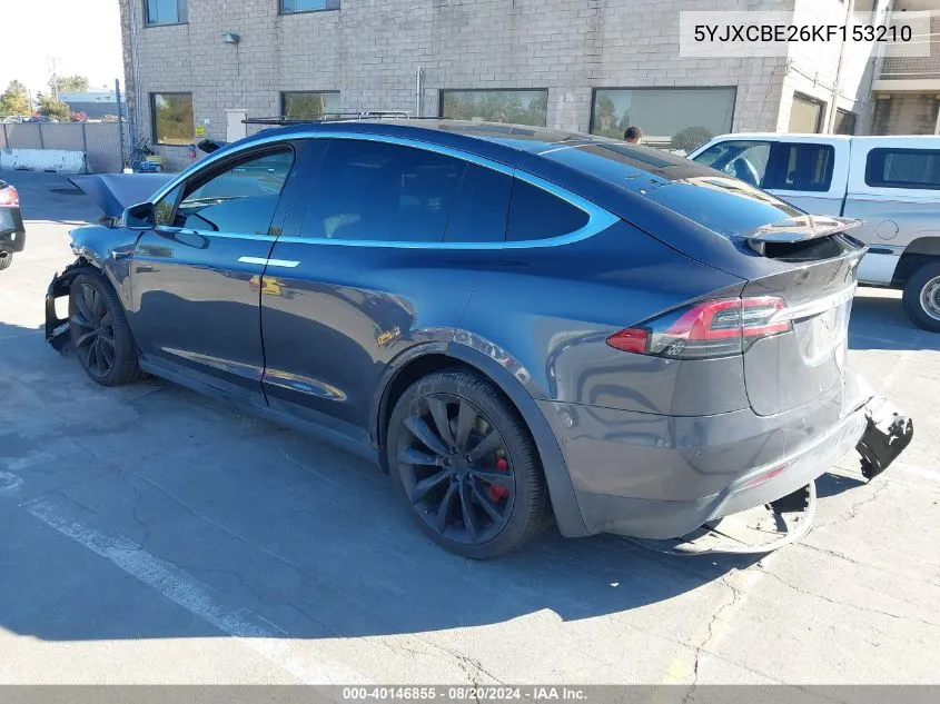 2019 Tesla Model X VIN: 5YJXCBE26KF153210 Lot: 40146855