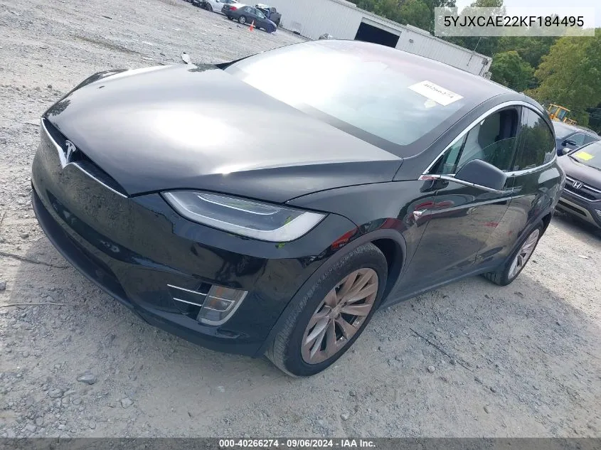 2019 Tesla Model X 100D/75D/Long Range VIN: 5YJXCAE22KF184495 Lot: 40266274