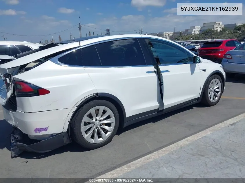 2019 Tesla Model X 100D/75D/Long Range VIN: 5YJXCAE21KF162939 Lot: 40378983