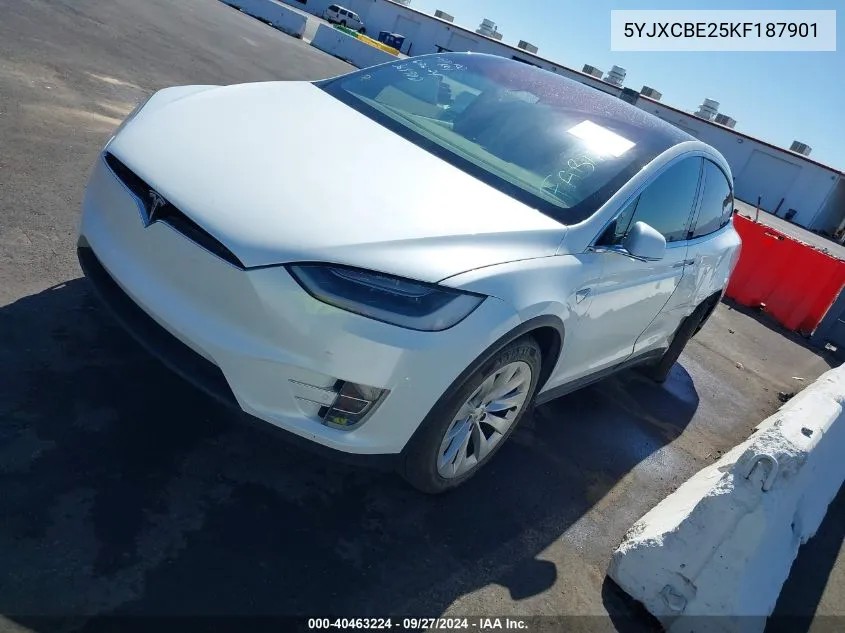 2019 Tesla Model X 100D/75D/Long Range VIN: 5YJXCBE25KF187901 Lot: 40463224